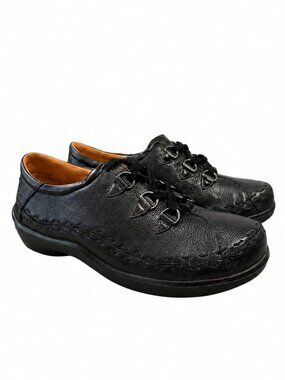 Ziera Allsorts EU 39 XW Extra Wide Black Leather Lace Up Comfort Walking Shoes